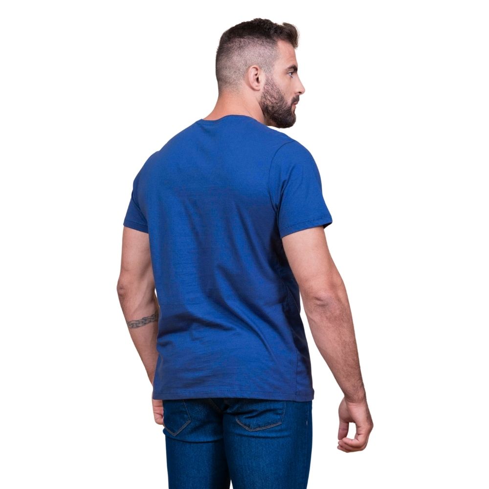 Camiseta Masculina TXC Azul Hortência Custom Manga Curta Ref