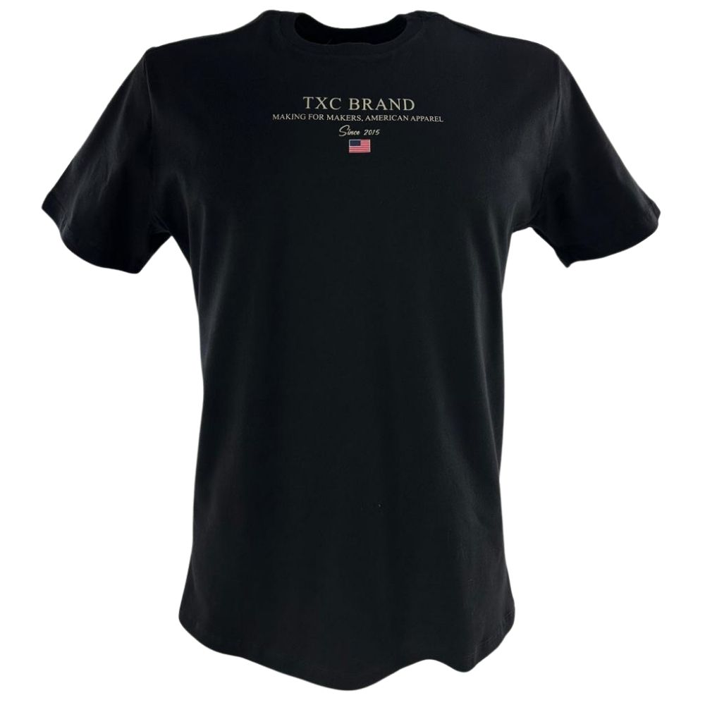 Camiseta Masculina TXC Brand Manga Curta Regular Meia Malha Preto Estampada Ref:192566