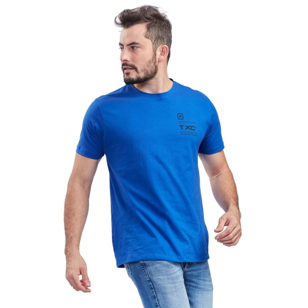 Camiseta Masculina TXC Classic Azul Manga Curta - Ref 191913