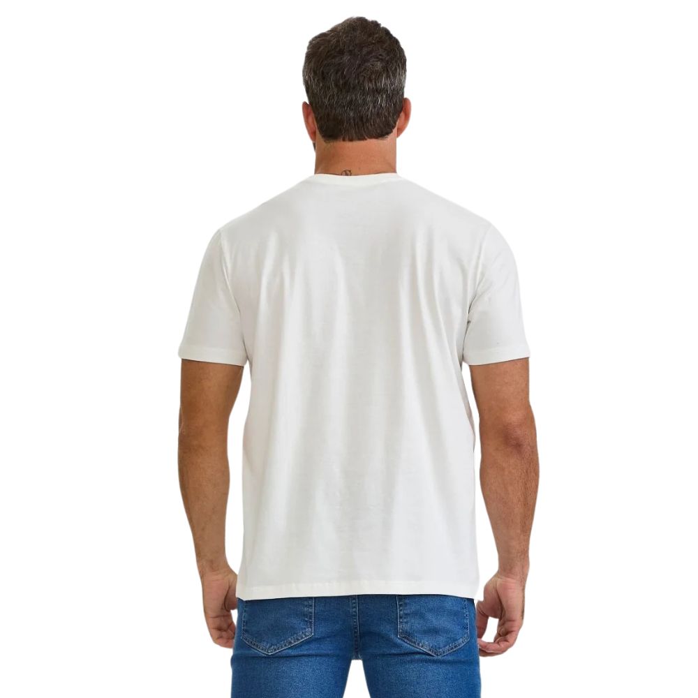 Camiseta Masculina TXC Manga Curta Regular Meia Malha Off White