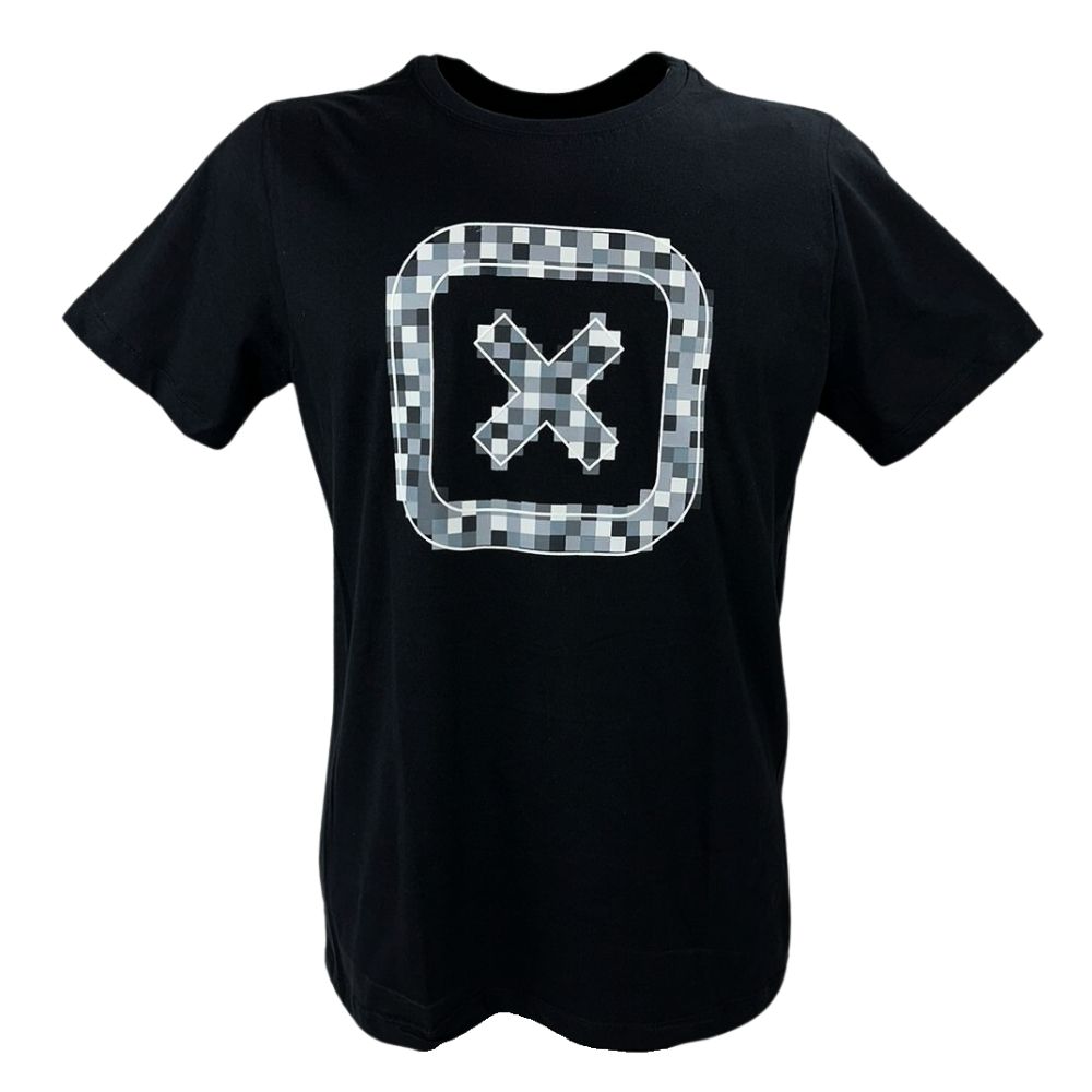 Camiseta Masculina TXC Preta Manga Curta Custom Regular Com Logo Emborrachado Branco/Preto Ref.192075