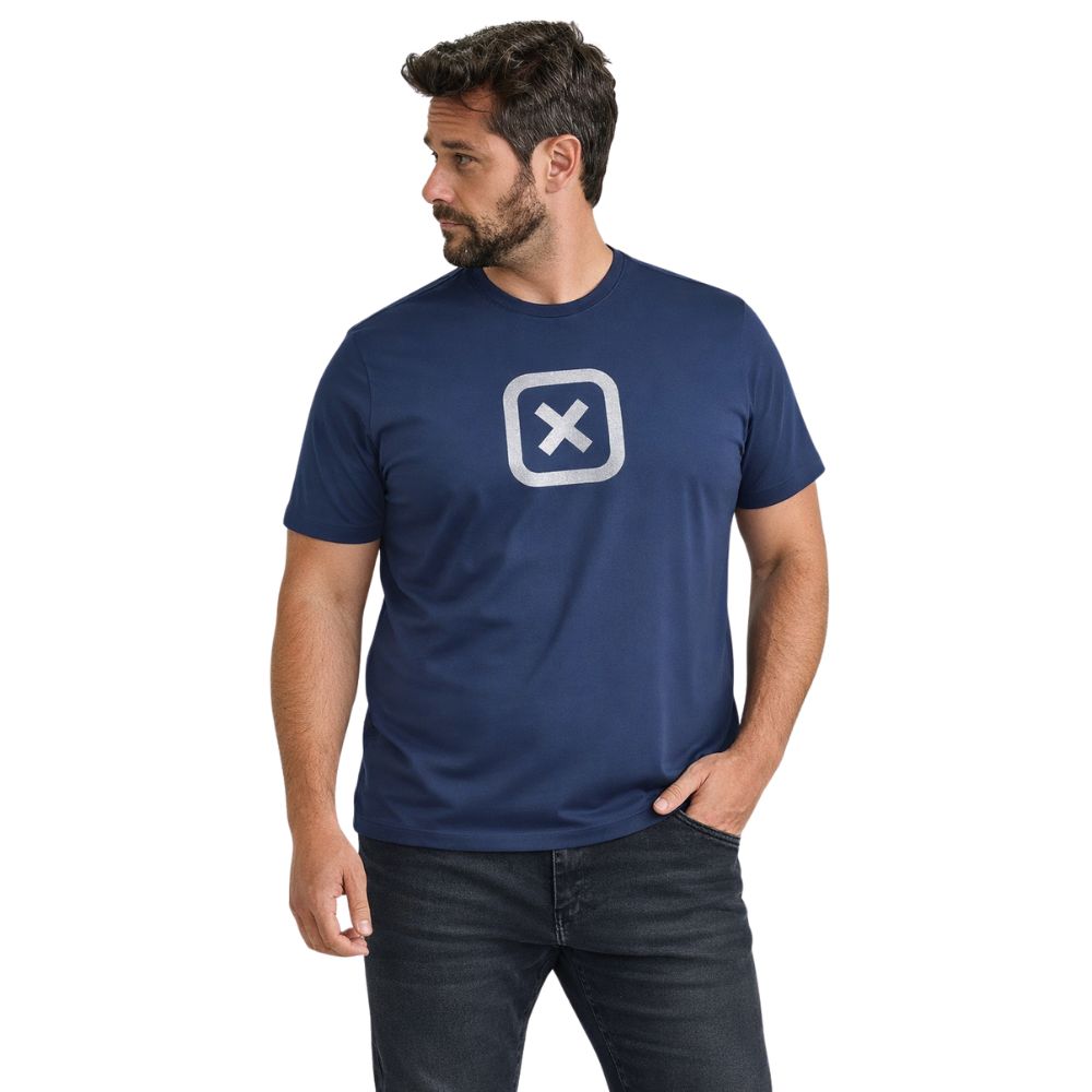 Camiseta Masculina TXC X-Size TXC Fio30 Manga Curta Azul Marinho Com Logo Branco Ref:19742