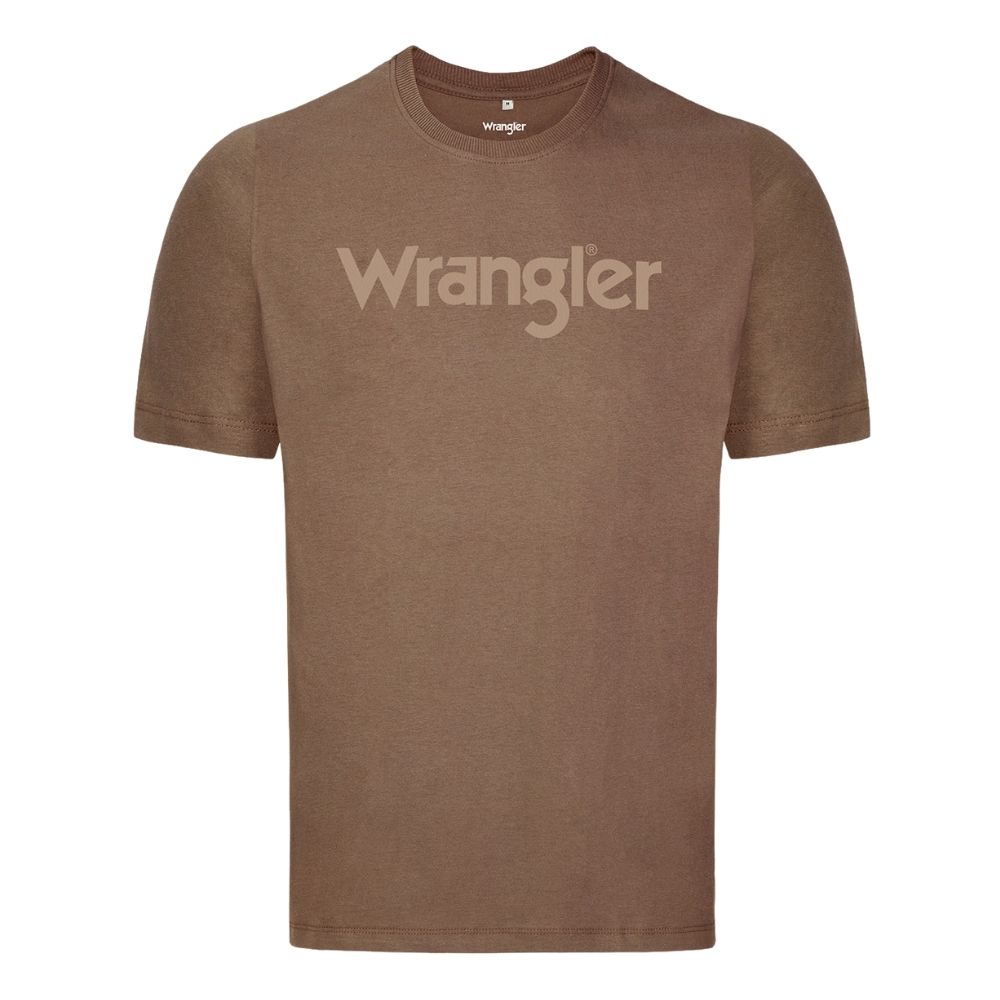 Camiseta Masculina Wrangler T-Shirt Básica Marrom Estampado REF: WN5517CP