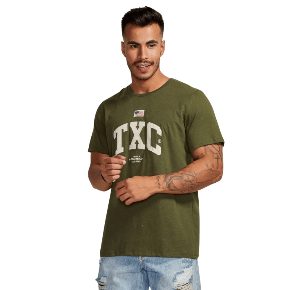 Camiseta Masculina Verde Custom TXC - REF: 19642