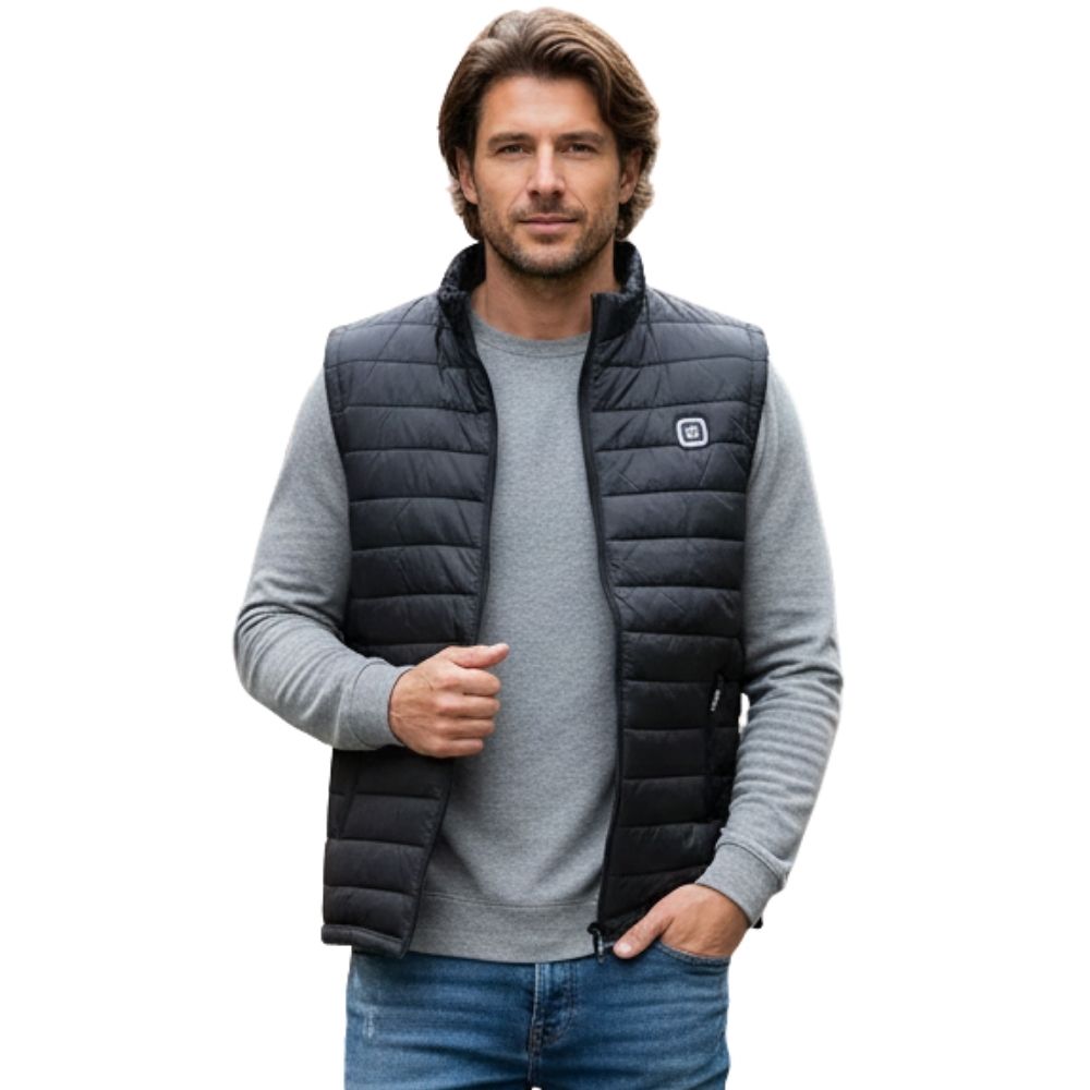 Colete Masculino TXC Puffer Nylon Coli Preto Com Logo Branco Ref:5101