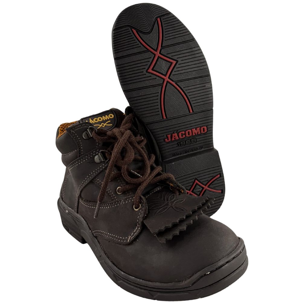 Coturno Unissex Jácomo Couro Mustang Dark Brown - Ref:T004/UT