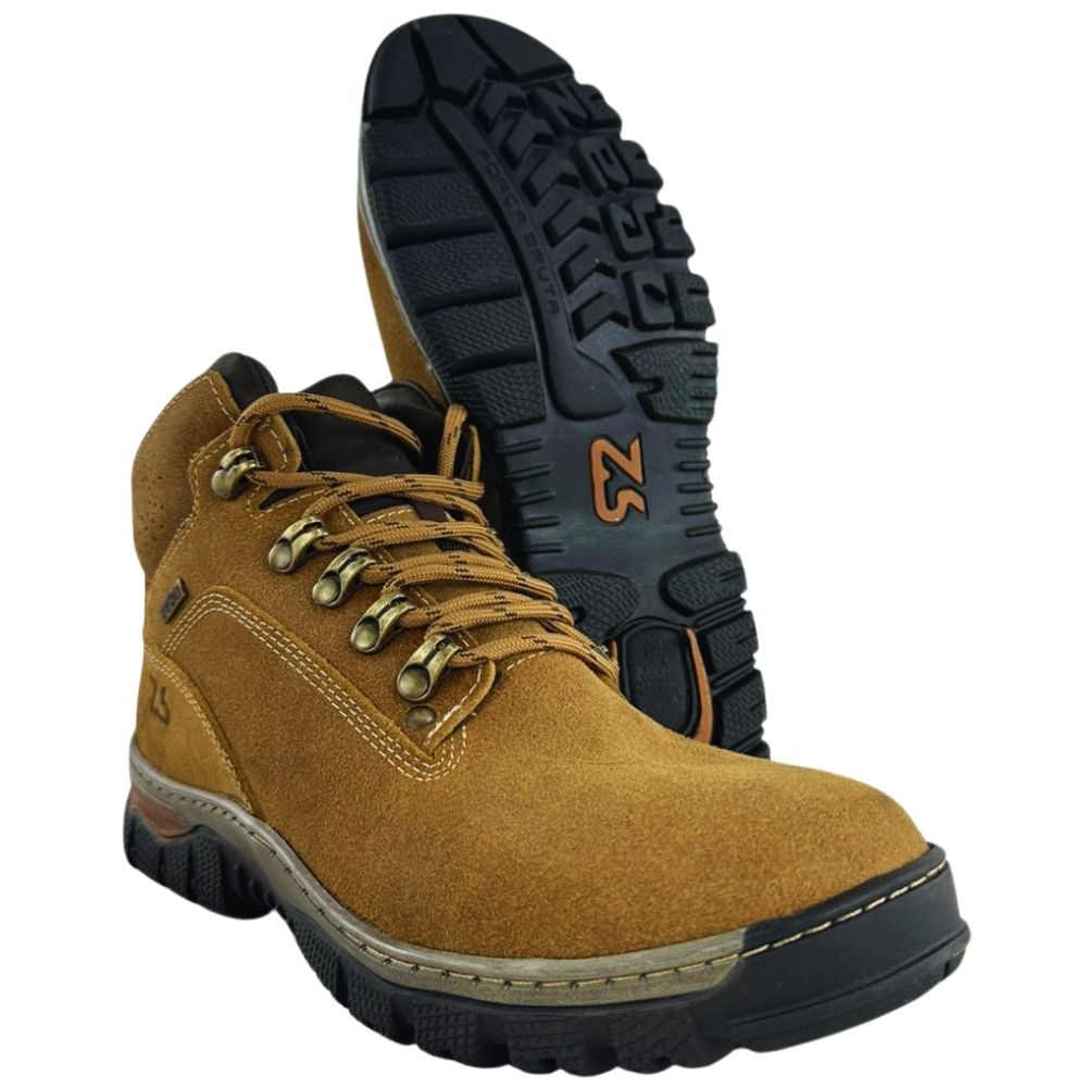 Coturno Masculino Zebu Bico Redondo Couro Destroyer Whisky - Ref:75080DT07