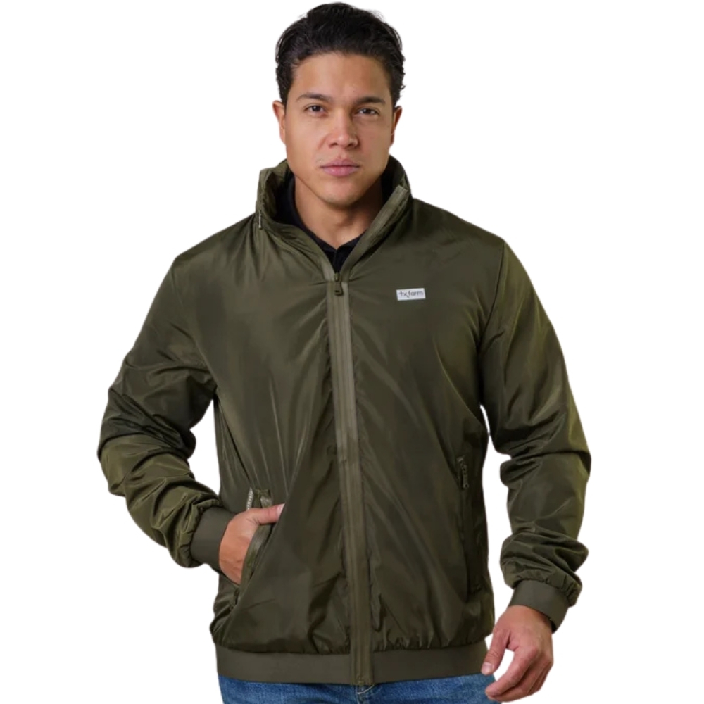 Jaqueta Masculina Texas Farm Corta Vento Field Rush Verde Militar Com Capuz - REF:IN024