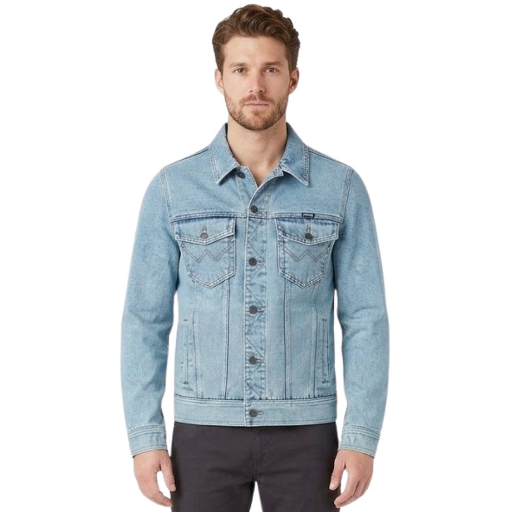 Jaqueta Masculina Wrangler Jeans Lavagem Clara - Ref:WM9783