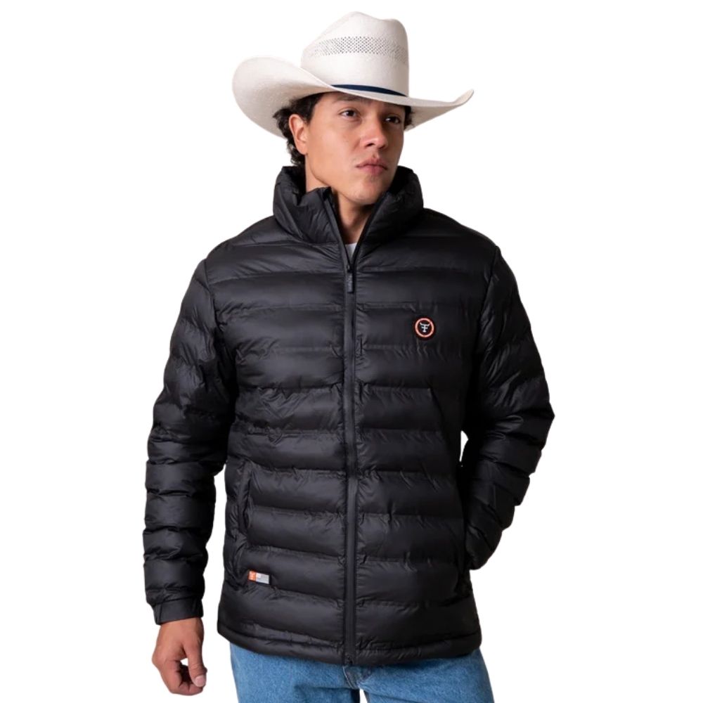 Jaqueta Masculina Texas Farm Puffer Rime Preto Logo Aplicado Ref: IN023