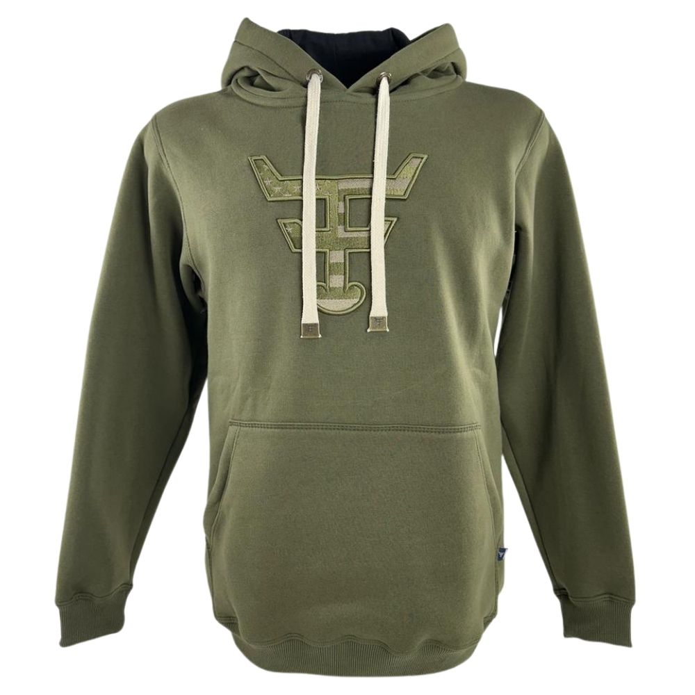 Moletom Masculino Texas Farm com Capuz Modelo Canguru Verde Musgo Ref: MT087