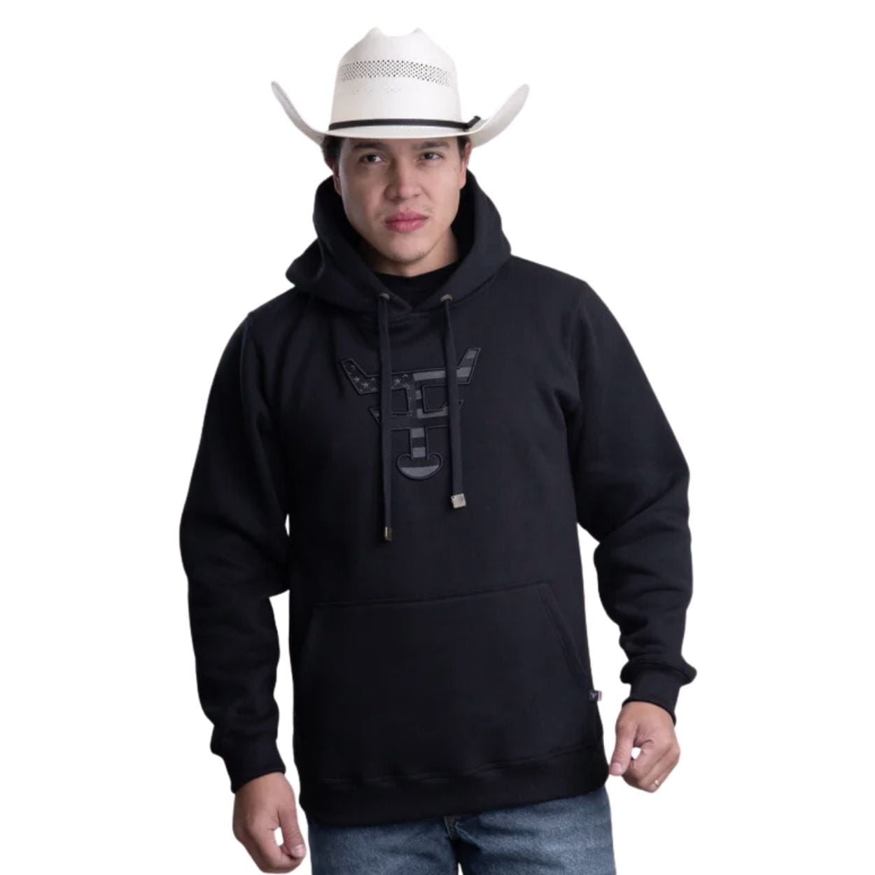 Moletom Masculino Texas Farm Modelo Canguru Preto Ref: MT087