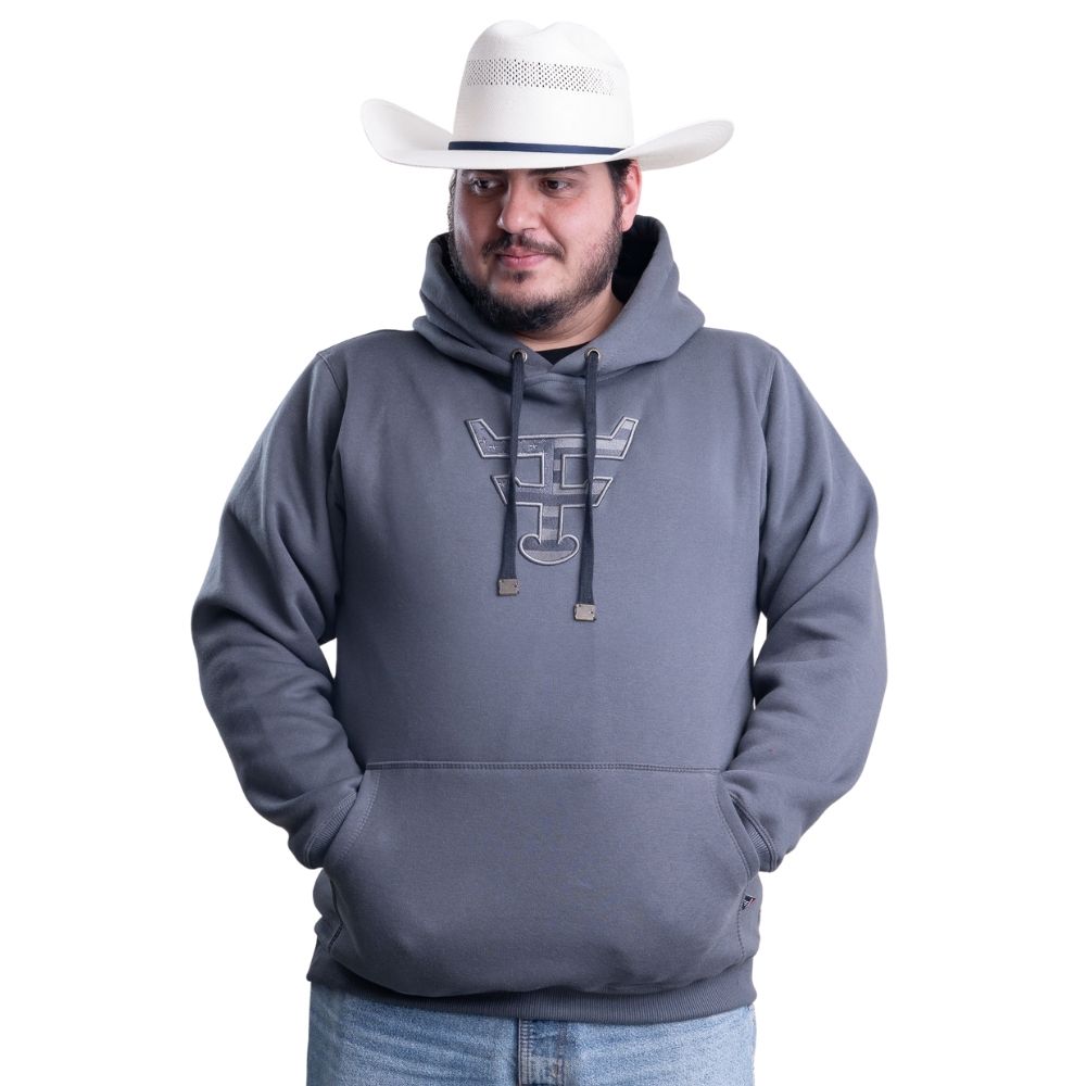 Moletom Masculino Texas Farm Plus Size Bolso Canguru Cinza Chumbo Ref: MT087