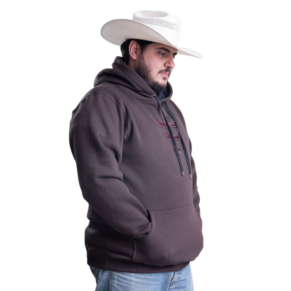 Moletom Masculino Texas Farm Plus Size Bolso Canguru Marrom Café