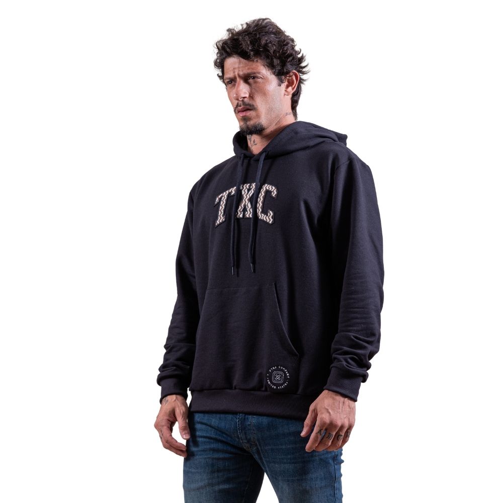 Moletom Masculino Txc Preto Com Capuz E Cordão Manga Longa - Ref. 3442