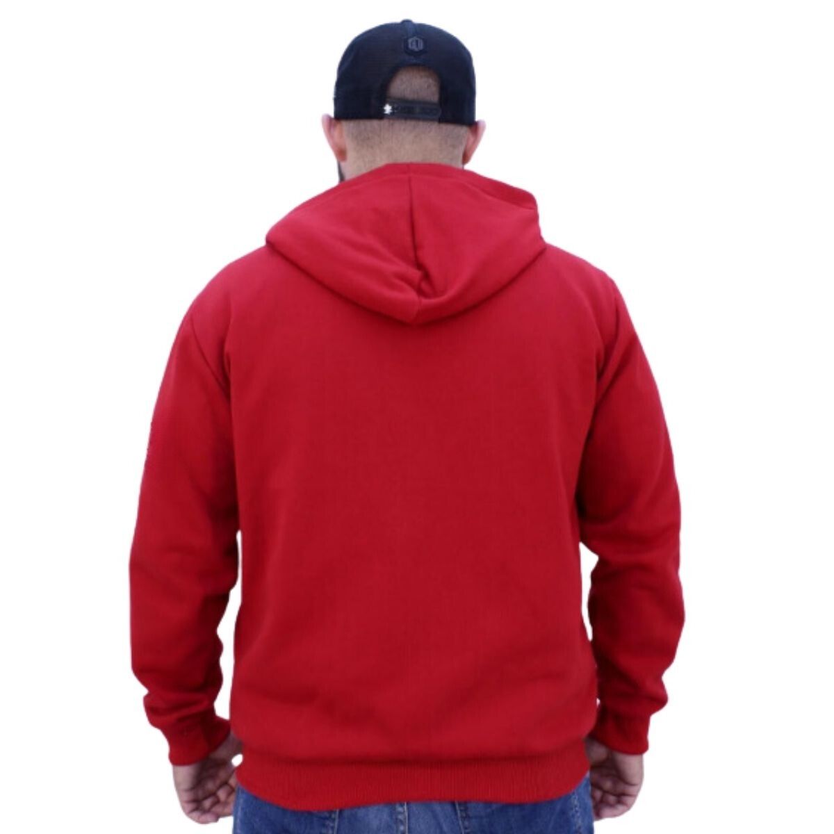 Moletom Masculino Sacudido's Vermelho Boi Estilizado Com Zíper