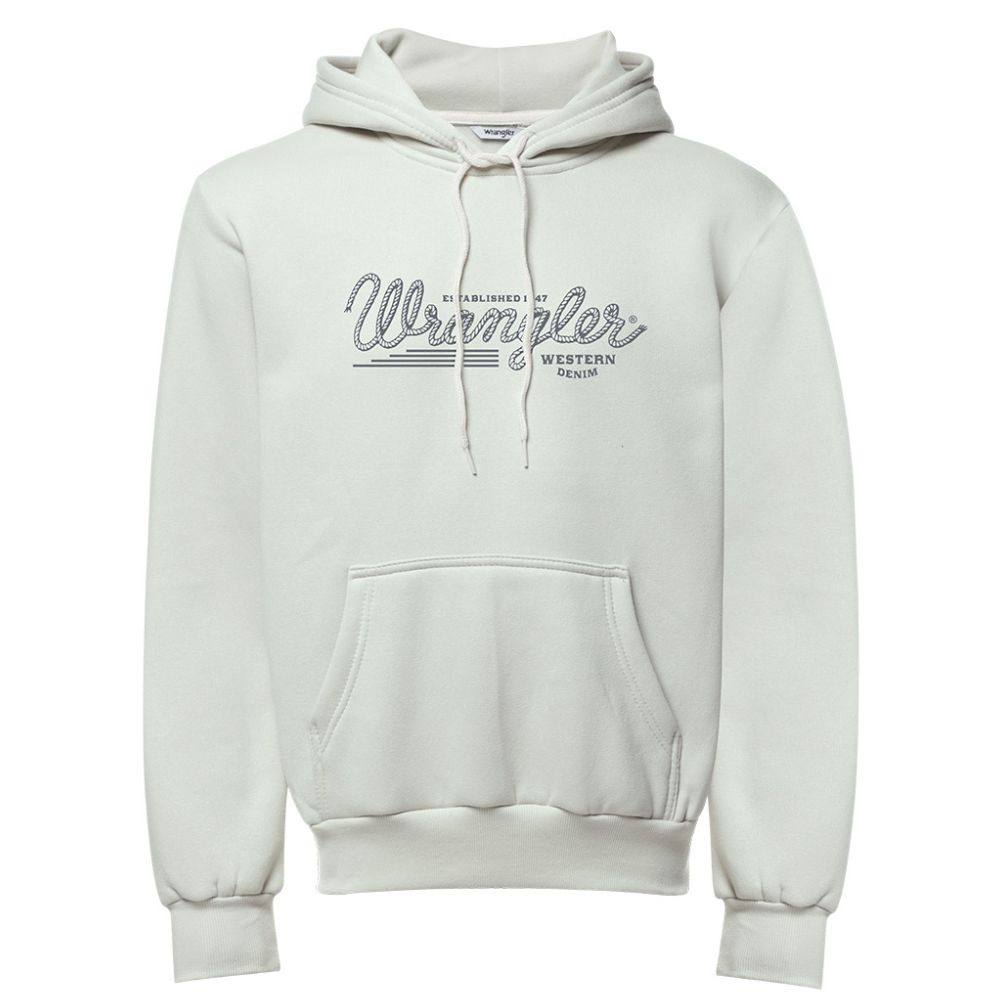 Moletom Masculino Wrangler Com Capuz Off White Com Estampa Ref:WM9557