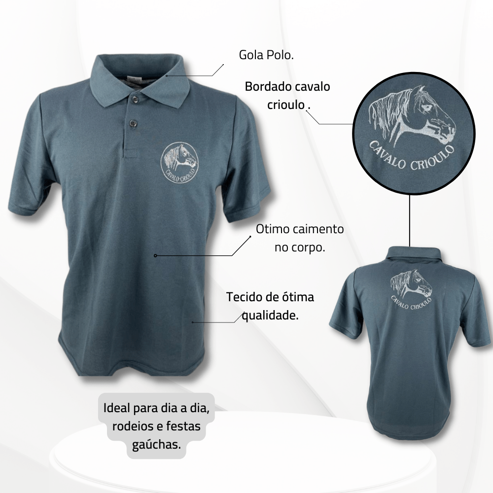 Camisa Social Marca De Roupa Com Simbolo De Cavalo Camiseta