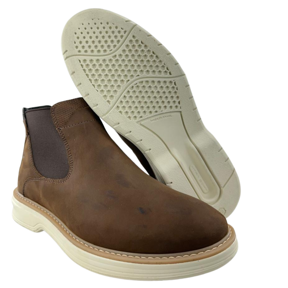 Sapato Masculino Sollu Couro Óleo Brown Solado Off White Linha Vegas Ref:39250