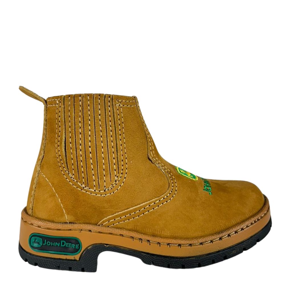 Botina Infantil Achete Nobuck Castor Com Bordado John Deere Ref