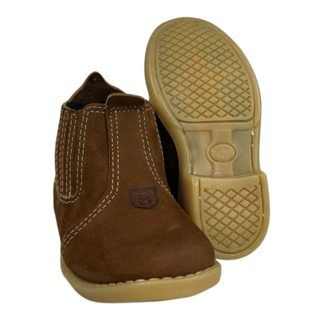 Botina Infantil Beira Lago Sanfonada Camel Ref:659