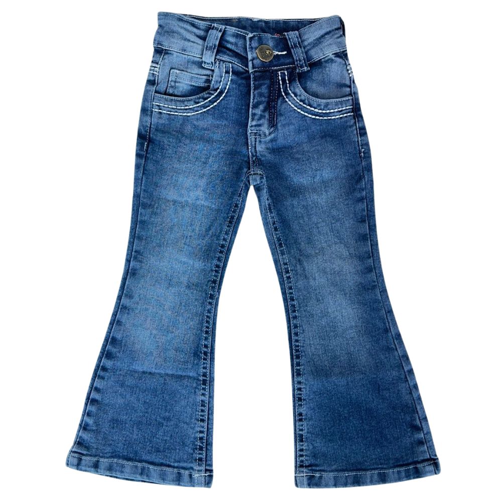 Calça Infantil Feminina Red Horse Jeans Destroyer Flare Básica Ref:1620