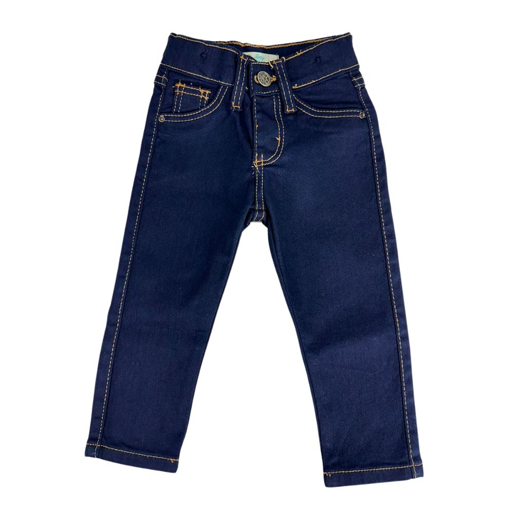 Calça Masculina Infantil Baby Ranch Jeans Azul Escuro Amaciado Reta Ref:1003/2003