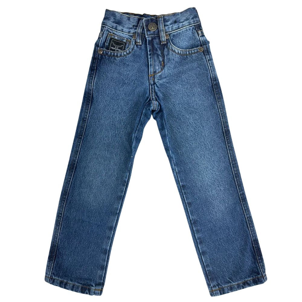 Calça Infantil Laço Forte Masculina 100% Algodão Escura Ref:1731