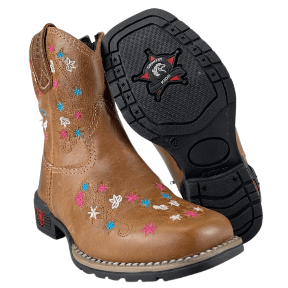 Bota Texana Infantil Aragoni Fóssil Pinhão - Ref. A024