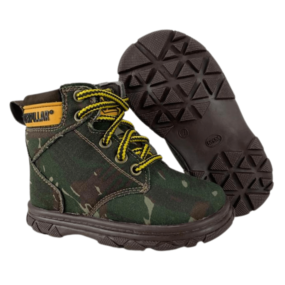 Bota Coturno Infantil Caterpillar Em Couro Nobuck