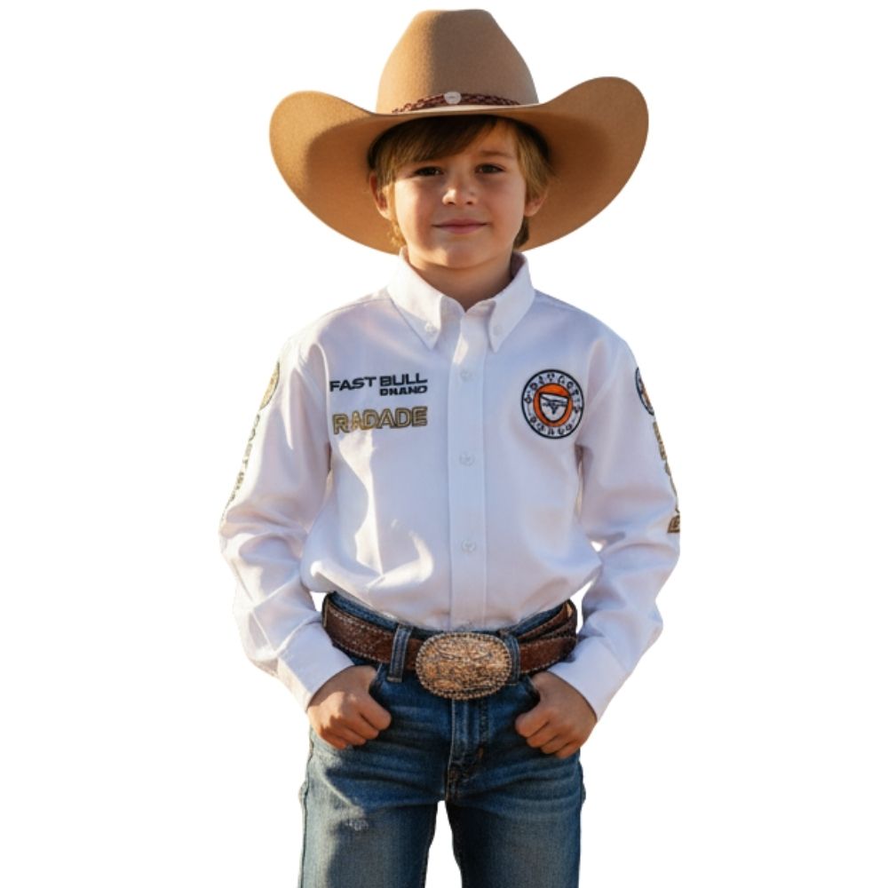 Camisa Infantil Radade Fast Bull Brands Branco Ref:3218