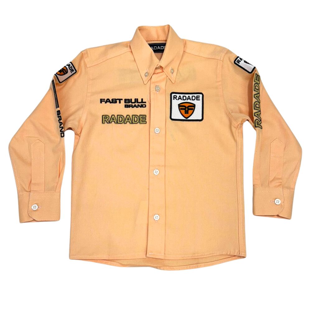 Camisa Infantil De Competição Radade Fast Bull Brands Laranja Ref:3197