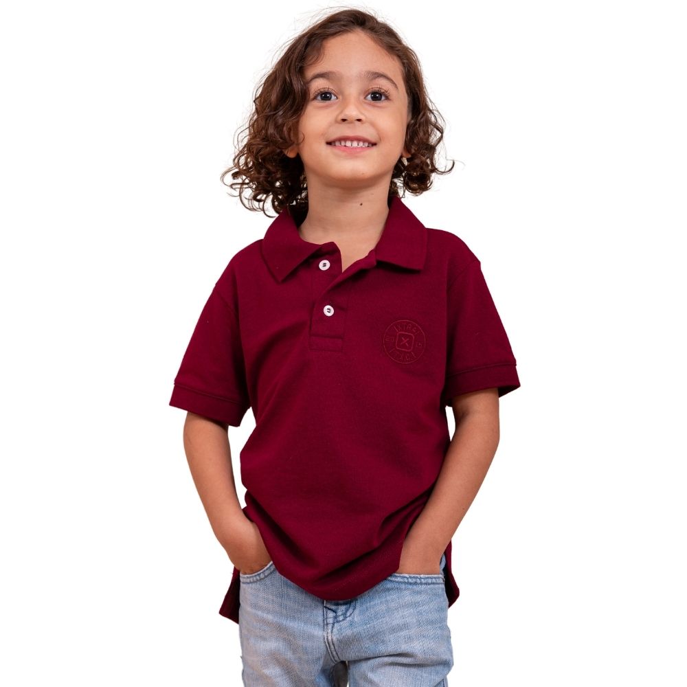 Camisa Polo TXC Infantil Classic Manga Curta Bordô - Ref. 6712I