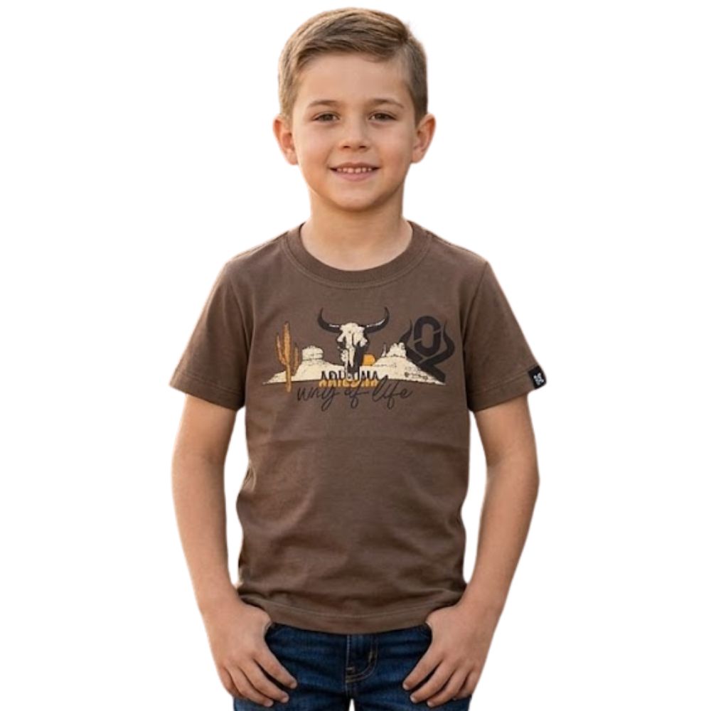 Camiseta Infantil Masculina Ox Horns Marrom Estampada Ref:5352