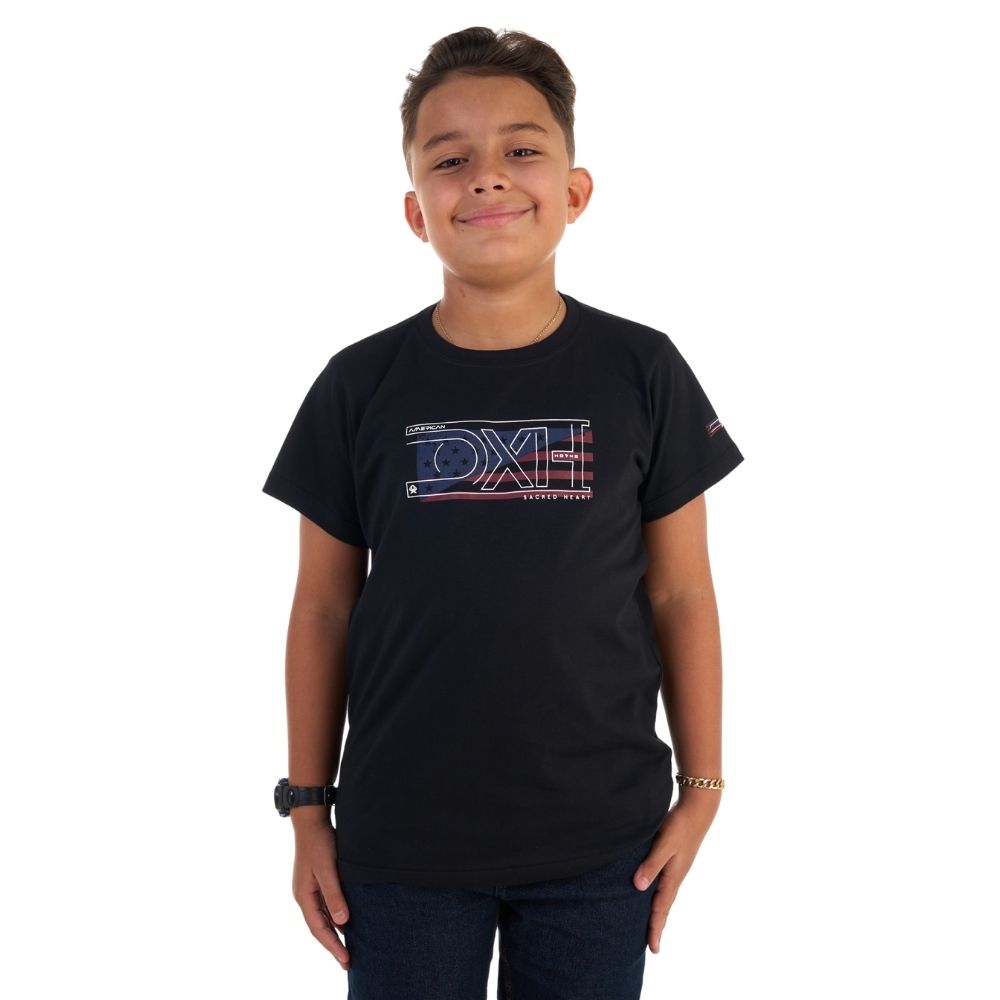 Camiseta Infantil Ox Horns Preto Estampada American Ref:5301