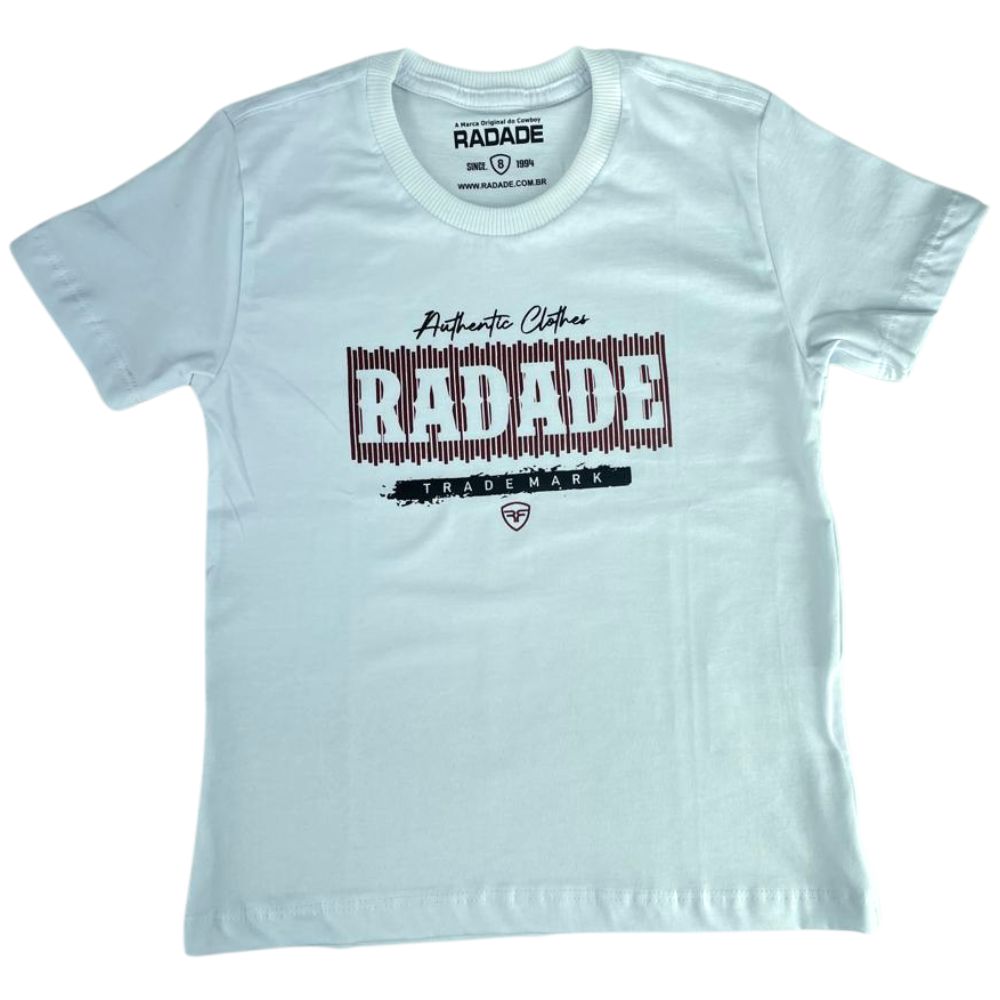 Camiseta Infantil Radade Branca Manga Curta Estampada Ref. Silk