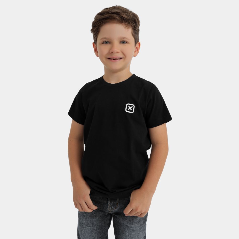 Camiseta Infantil Txc Classic Manga Curta Preto Estampado Logo Branco Ref: 191380 I