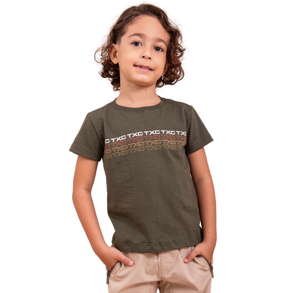 Camiseta Infantil Txc Custom Verde Militar - Ref. 191978I