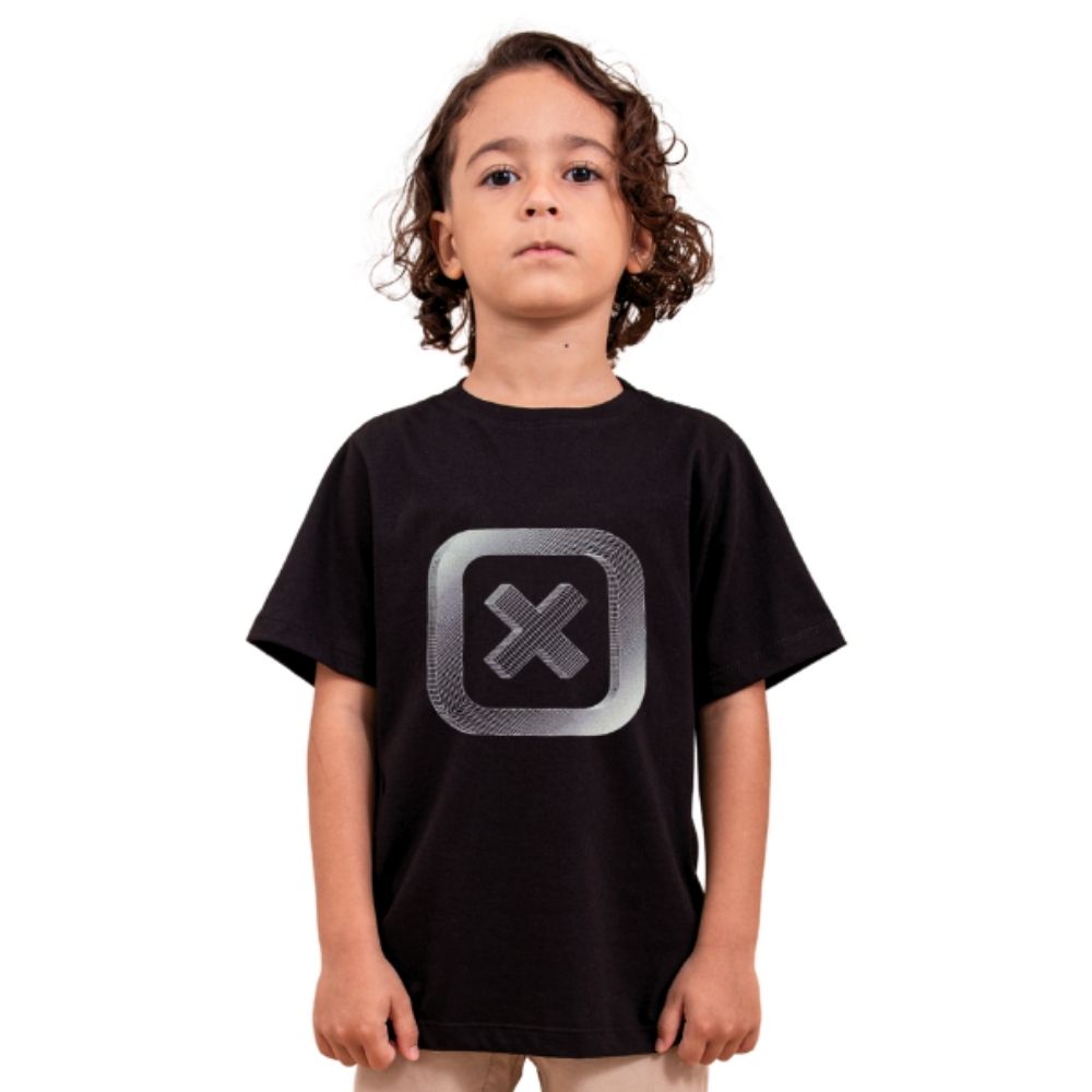 Camiseta Infantil TXC Preta Manga Curta Regular Classic Com Logo Em Crú REF: 192175I