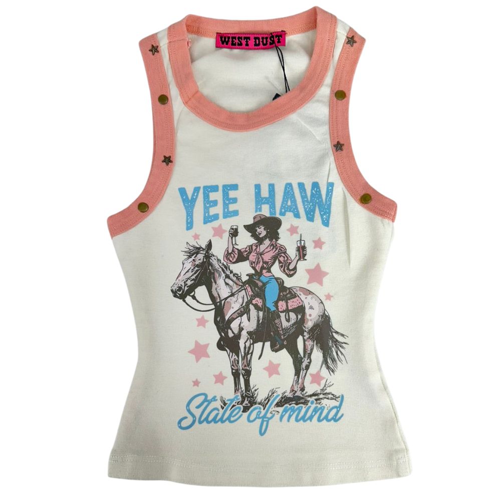 Camiseta Infantil West Dust Regata Off White Yee Haw Ref:RG29669