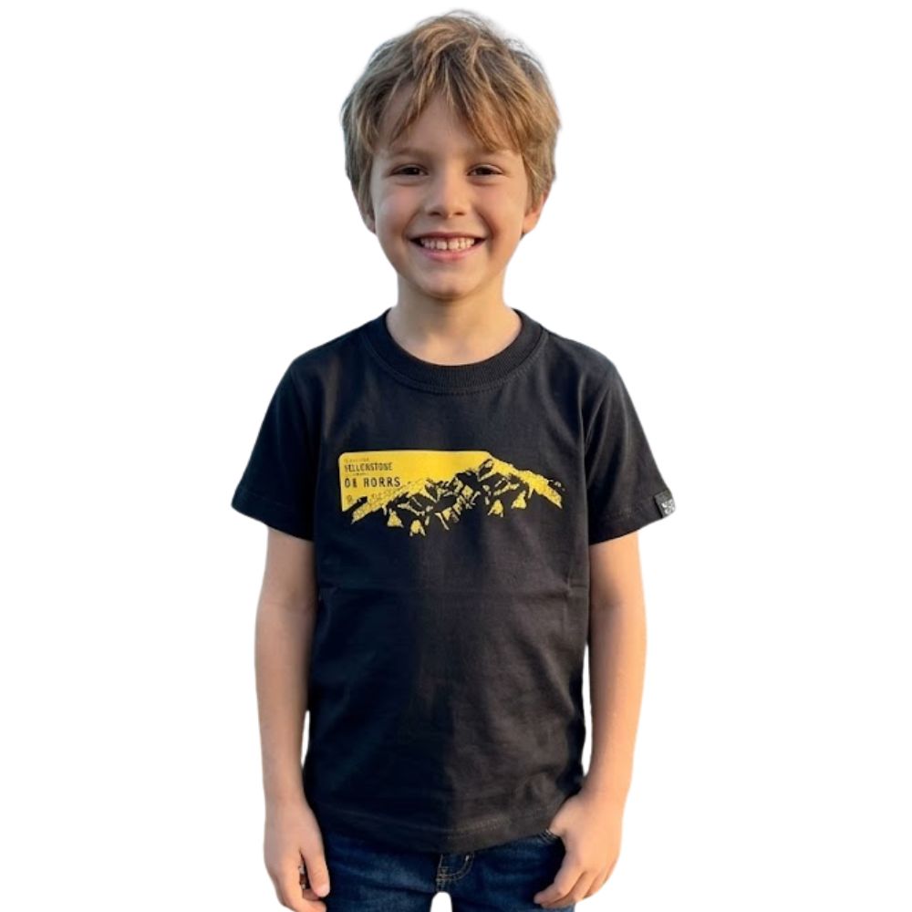 Camiseta Infantil Ox Horns Masculina Preta Com Logo Amarela Ref:5345
