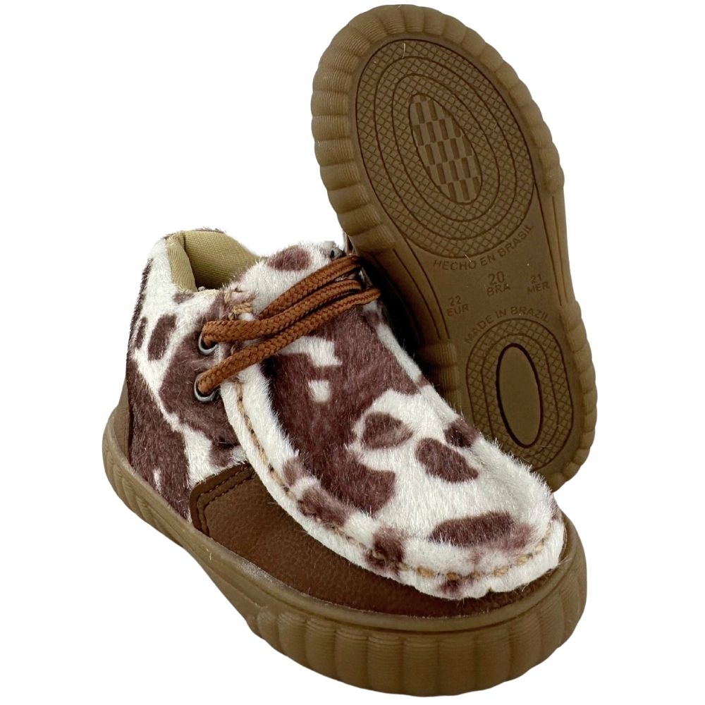 Coturno Destroyer Infantil Walk Baby Chocolate Pelo De Vaca Solado Marrom Ref:023-009-049 - C