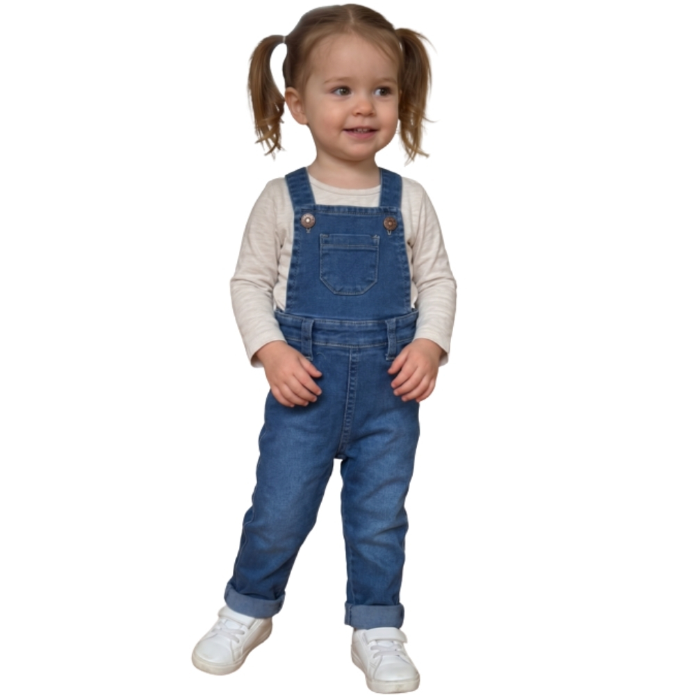 Jardineira Infantil Baby Ranch Jeans Longa Calça Tradicional REF:9008