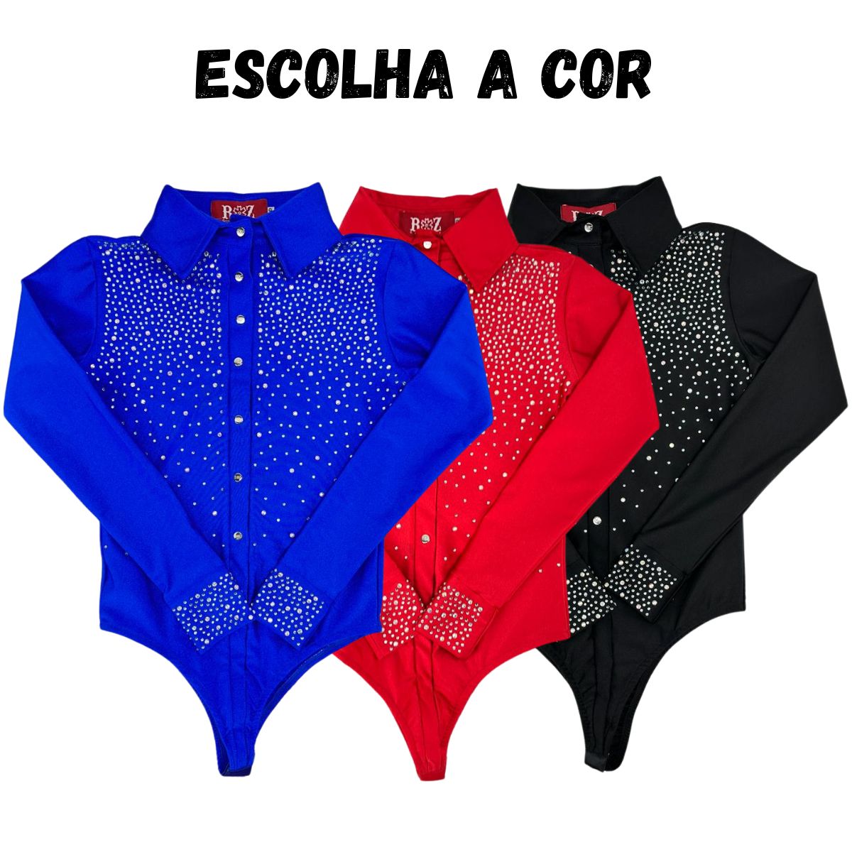 Body Feminino Roz Country Bordados Com Brilho R:147 - Escolha a cor