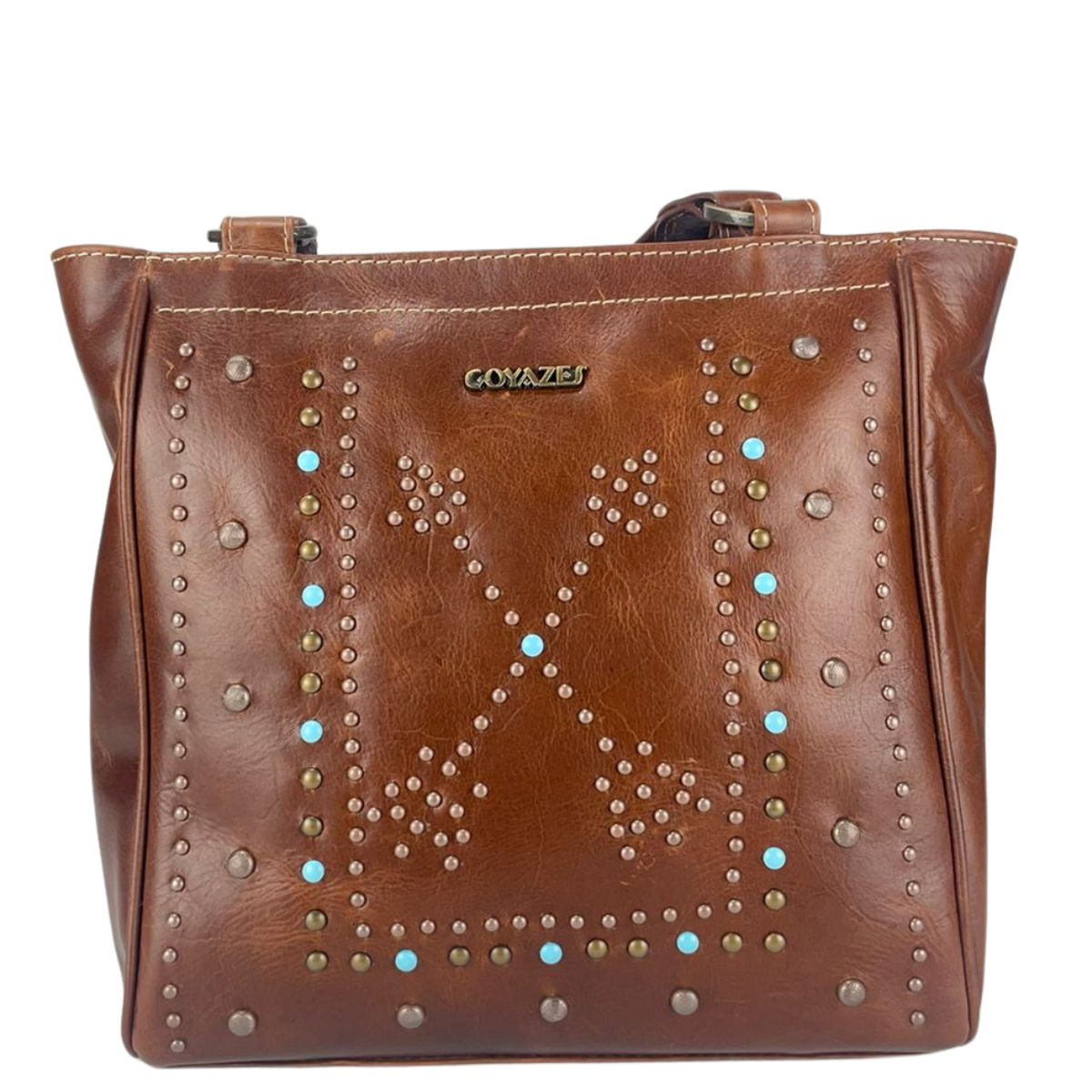 Bolsa Feminina Goyazes Couro Atlanta Caramelo Ref:B-2305-5