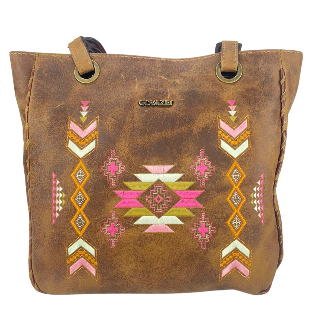 Bolsa Feminina Goyazes Couro Dallas Ocre Ref: B-2303-4