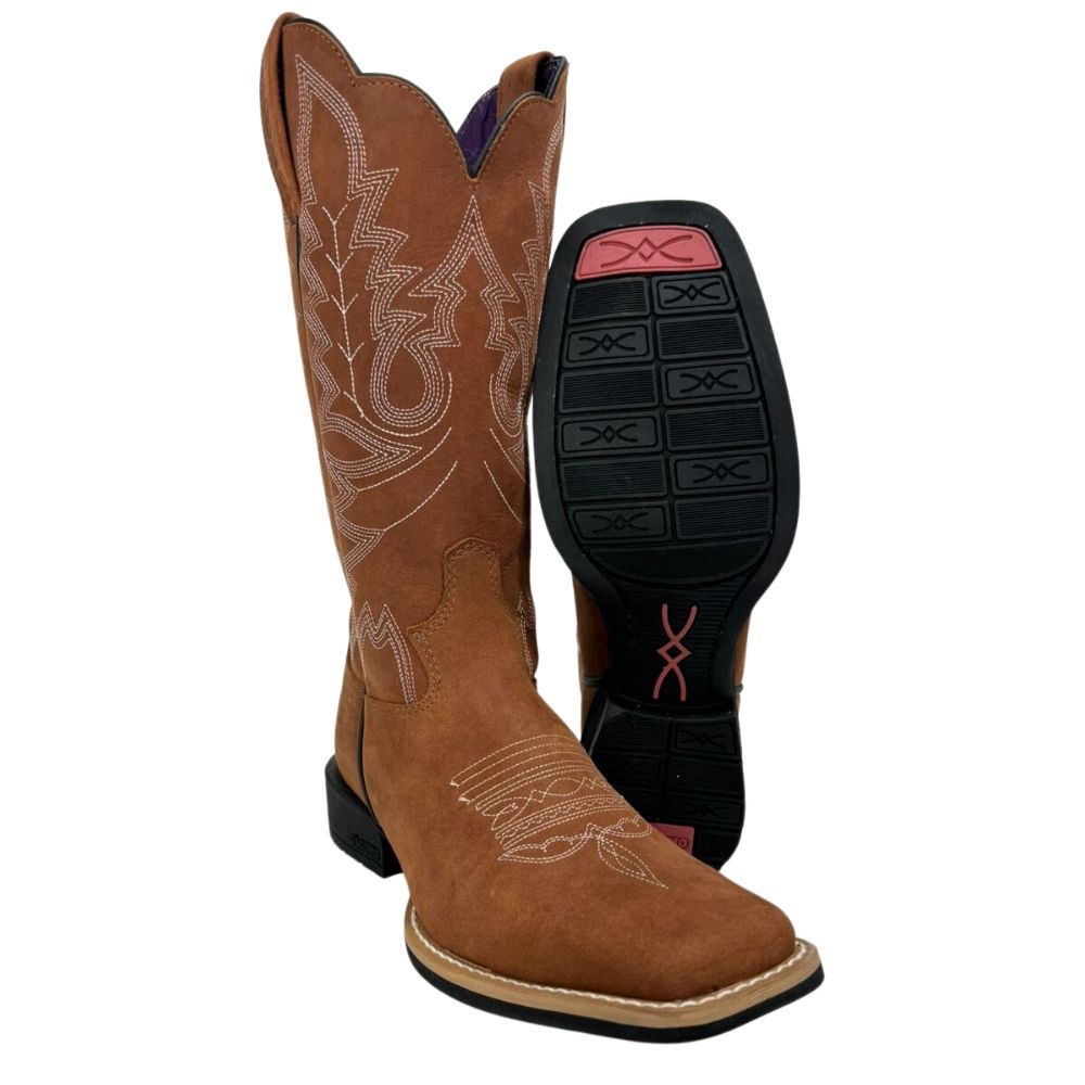 Bota Texana Feminina Jácomo Bico Quadrado Couro Mustang Sella Ref: 1271/UF