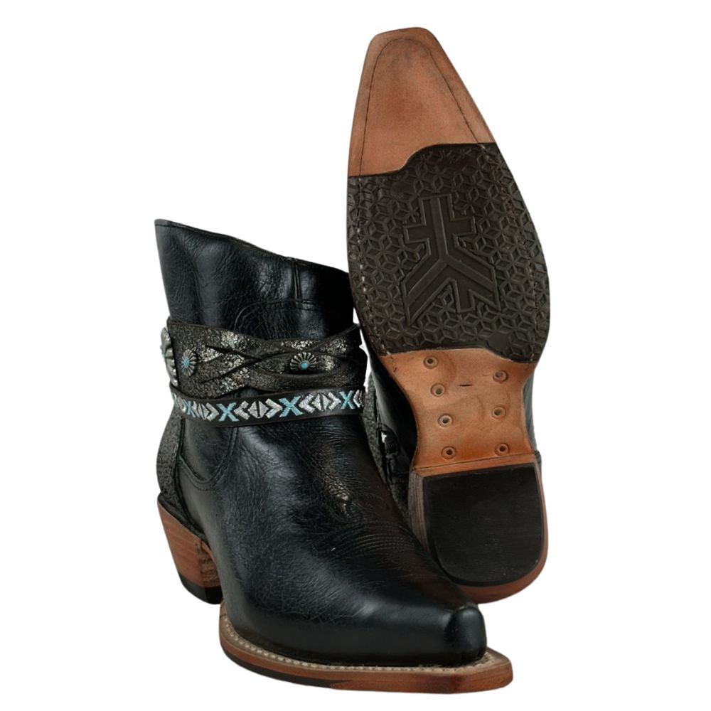 Bota Texana Goyazes Feminina Couro Mustang Preto - Ref.216801-CC