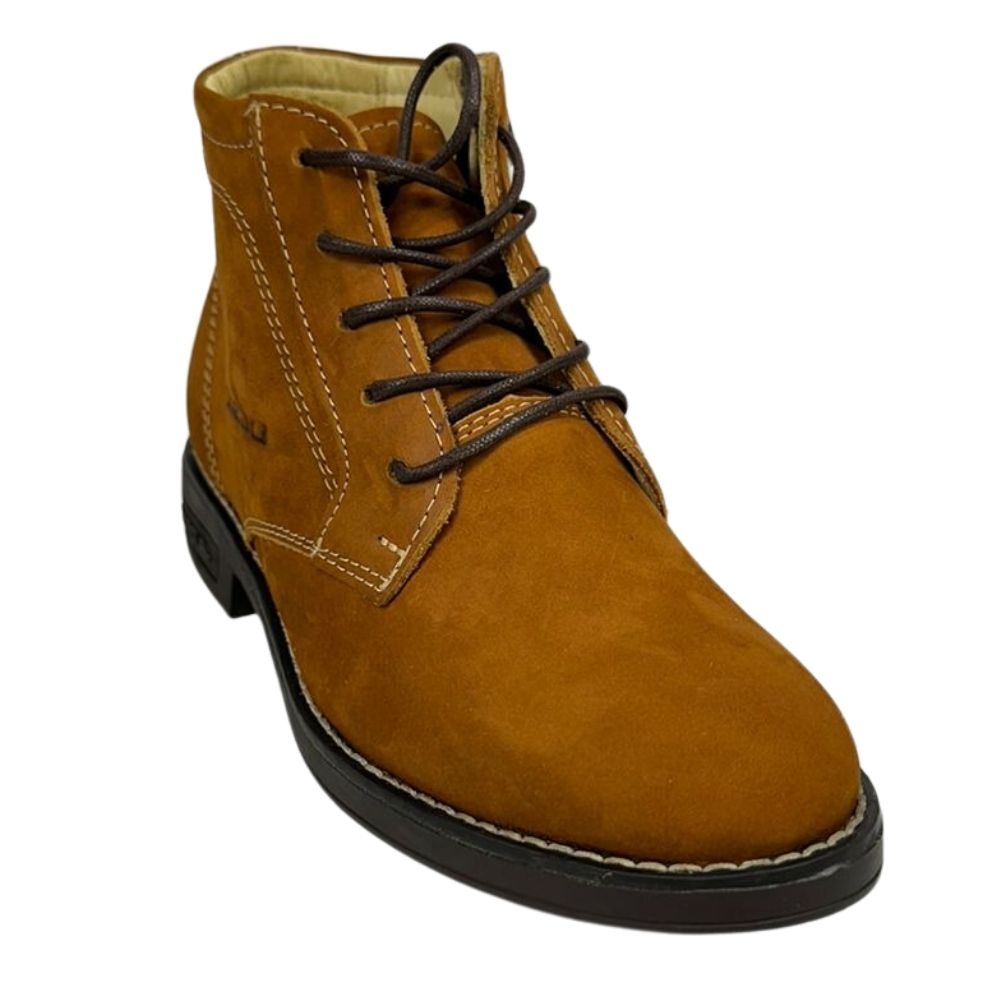 Coturno Feminino Zebu Bico Redondo Nobuck Castor Solado Preto Ref