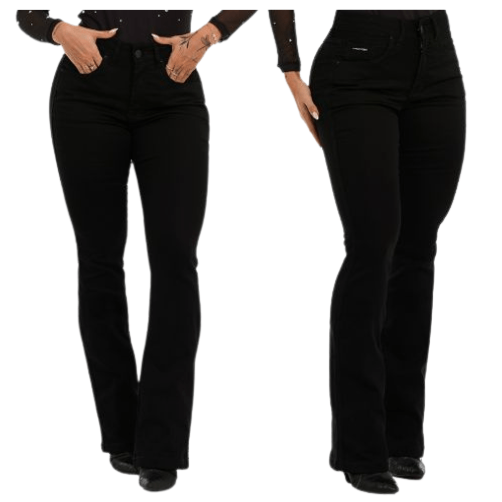 Calça Feminina Buphallos Básica Preta Bootcut Ref: 3674